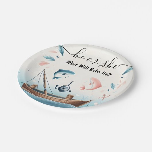 Neu-Haken Köder Fisch Fisch Fisch Fisch Fisch Fisc Pappteller (Schrägansicht)