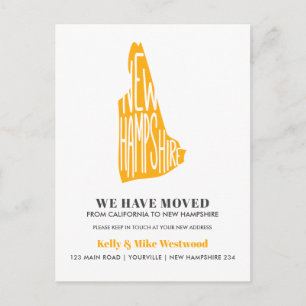NEU HAMPSHIRE Wir haben neue Adresse Neue Zuhause Postkarte