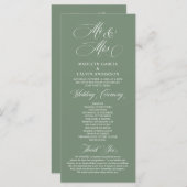 Neu Herr und Frau, Sage Green, Hochzeitsfeier Programm (Vorne/Hinten)