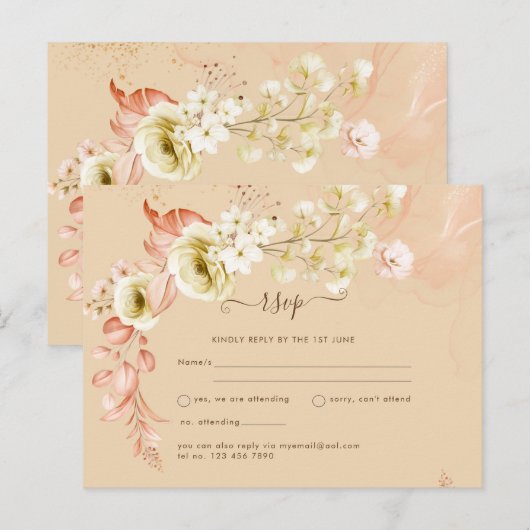 NEU! Hübsche Blume aus Korallenoliven gemischte CO Postkarte (Vorne/Hinten)