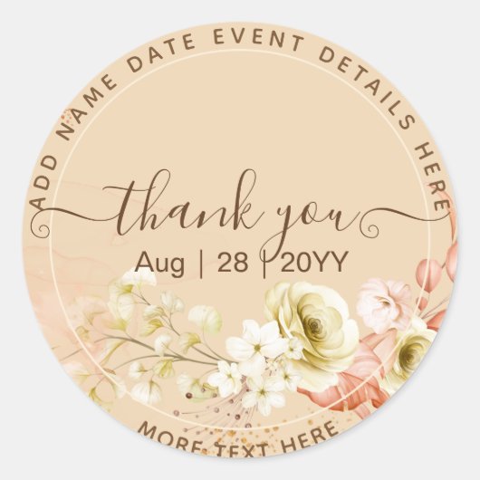 NEU! Hübsche Blume aus Korallenoliven gemischte CO Runder Aufkleber (Vorderseite)