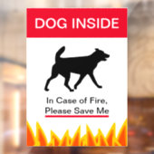 NEU! Hunde drinnen im Brandfall - Schützen Sie Ihr Fensteraufkleber (Blatt 2)