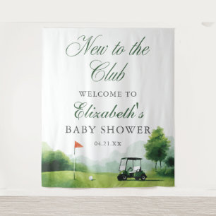 Neu im Club Golf-Baby-Shower-Fotohintergrund Wandteppich