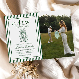 Neu im Club Golf Junge Baby Shower Foto Einladung