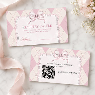Neu im Club Pink Golf Baby Shower Registry QR Begleitkarte