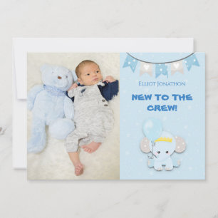 Neu im Foto der Crew Niedlich Elephant Baby Boy Ankündigung