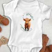 Neu im Herd Boho Greenery Highland Cow Baby Strampler