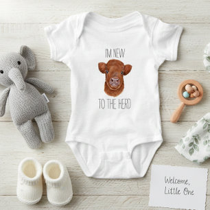 Neu im Herde Highland Kuh Kalb Baby Strampler