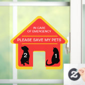 NEU! Im Notfall Rett bitte meine Haustiere Fensteraufkleber (Zuhause)