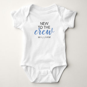 Neu im Team Blau Baby Strampler