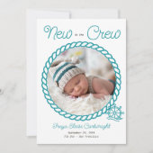 Neu in der Crew 2 Foto Aquamarine Geburt eines Nau Ankündigung (Vorderseite)