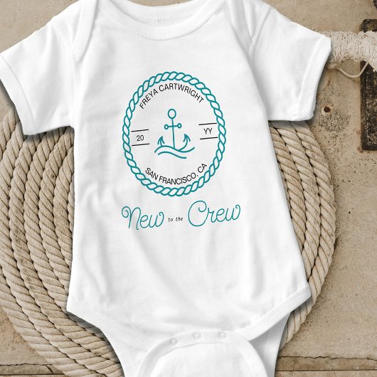Neu in der Crew Nautical Aquamarin Boat Anker Cust Baby Strampler
