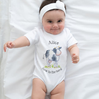 Neu in der Herde Kuh Babygro Baby Bodysuit Strampler