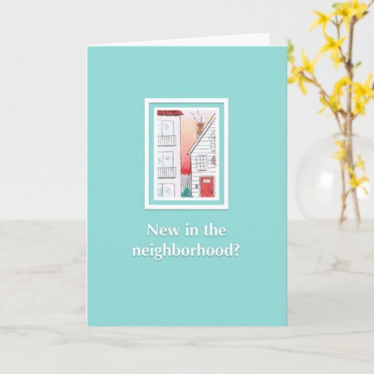 Neu in der Nachbarschaft? Welcome Card Karte (Gelbe Blume)
