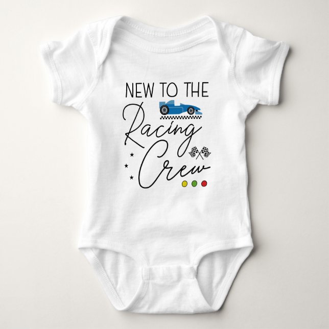 Neu in der Racing Crew - Racer Baby Strampler (Vorderseite)