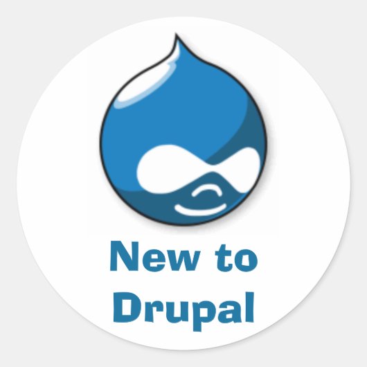 Neu in Drupal Runder Aufkleber (Vorderseite)