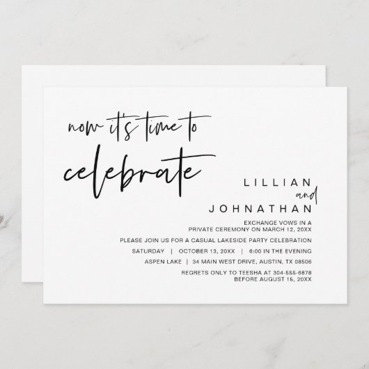 Neu ist es an der Zeit zu feiern, Hochzeitsfeiern Einladung (Vorne/Hinten)