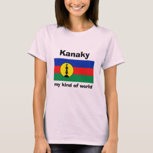 Neu-Kaledonien Flagge + Karte + Text-T - Shirt