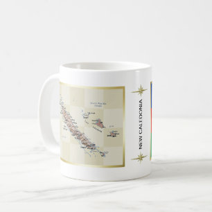Neu-Kaledonien Flagge + Karten-Tasse Kaffeetasse