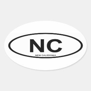 Neu-Kaledonien "NC " Ovaler Aufkleber