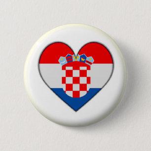 NEU! - KROATIEN HERZEN BUTTON ZURÜCK ABZEICHEN