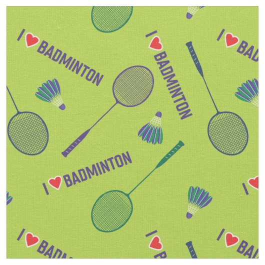 NEU! Liebe-Badminton mit Schlägern in frisch grün Stoff (Nahaufnahme)