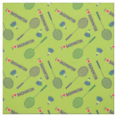NEU! Liebe-Badminton mit Schlägern in frisch grün Stoff (Muster)