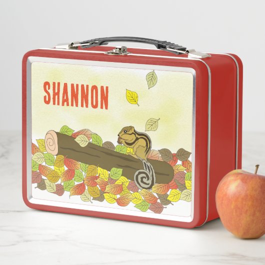 NEU! Lunchbox - Chipmunk Fall (Name hinzufügen) Me (Beispiel)