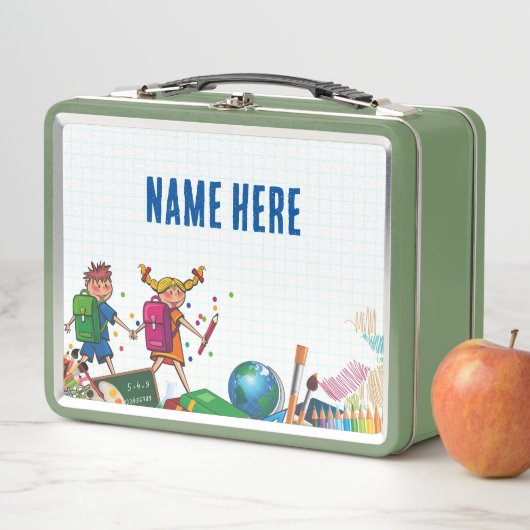 NEU! Lunchbox - Zurück zu Schulmetall - Grün (Beispiel)