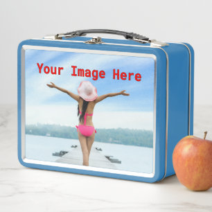 NEU! Metal Lunchbox - Light Blue - Custom