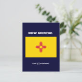 NEU MEXICO-FLAGGE UND SLOGAN POSTKARTE (Stehend Vorderseite)
