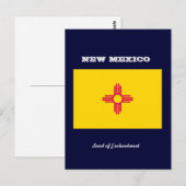NEU MEXICO-FLAGGE UND SLOGAN POSTKARTE (Vorne/Hinten)