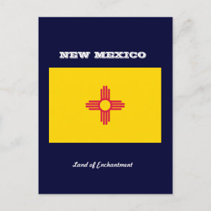 NEU MEXICO-FLAGGE UND SLOGAN POSTKARTE