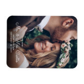 Neu Mr & Mrs. Newlyweds Foto Chic Wedding Keepake Magnet (Horizontal)