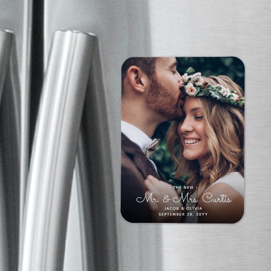 Neu Mr & Mrs. Newlyweds Foto Chic Wedding Keepake Magnet