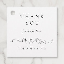 Neu Mr. Rings Heart Script Wedding Vielen Dank Geschenkanhänger