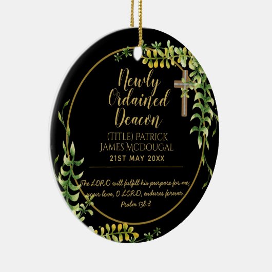 Neu Ordentetes Deacon-Geschenkbuch Verse Custom Keramik Ornament (Rechts)