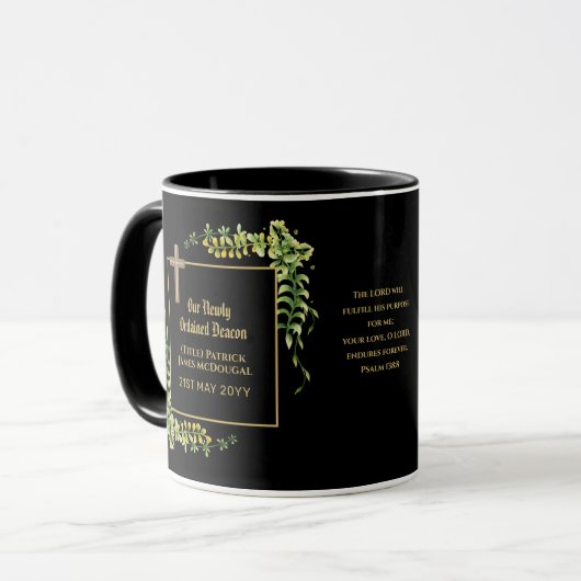 Neu Ordentetes Deacon-Geschenkbuch Verse Custom Tasse (Vorderseite Links)