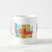 Neu-Orleans-Retro Kaffeetasse (Vorderseite Links)
