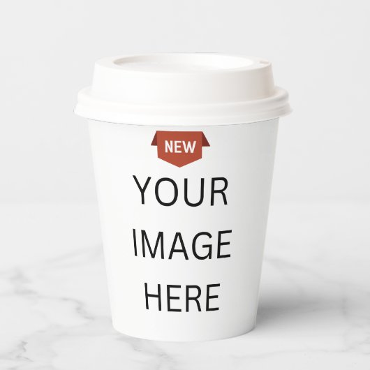 NEU! Papier-Cup mit Lid - 8oz - Pack 8 - Custom Pappbecher (Vorderseite)