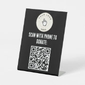 NEU! Pedestal-Zeichen - 6" X 8" - QR-Code-Spende Sockelschild (Vorderseite)