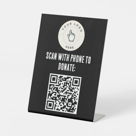 NEU! Pedestal-Zeichen - 6" X 8" - QR-Code-Spende Sockelschild (Vorderseite)