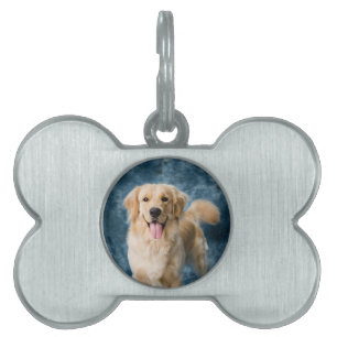 NEU! Pet-Tag - Premium Gerahmt - Knochenform - Cus Tiermarke