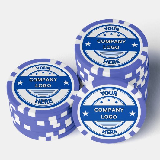 NEU! Poker Chips - Blau - kundenspezifisch (Stapel)