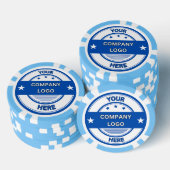 NEU! Poker Chips - Light Blue - Custom (Stapel)