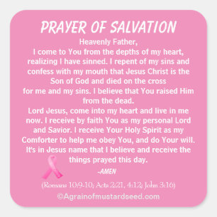 NEU! PRAYER DER SALVATION Stick mit Jesus Quadratischer Aufkleber