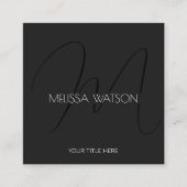 Neu schwarzer Minimaler moderner QR-Code Quadratische Visitenkarte (Vorderseite)