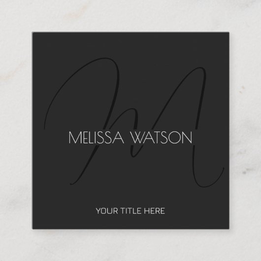 Neu schwarzer Minimaler moderner QR-Code Quadratische Visitenkarte (Vorderseite)