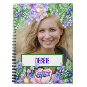 NEU! SpiralNotebook - Blume - Foto und Name hinzuf Notizblock