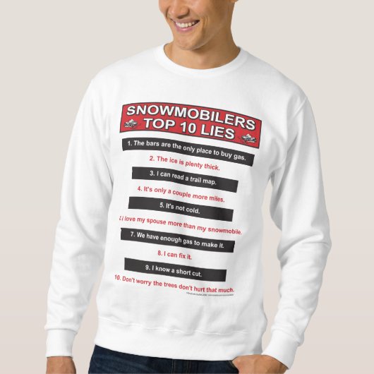 Neu-Top-10-Lügen-groß-rot Sweatshirt (Vorderseite)